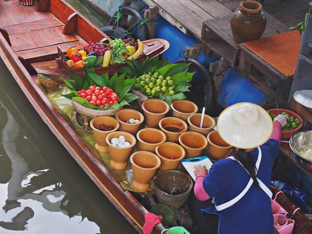 visiter marché flottant Bangkok