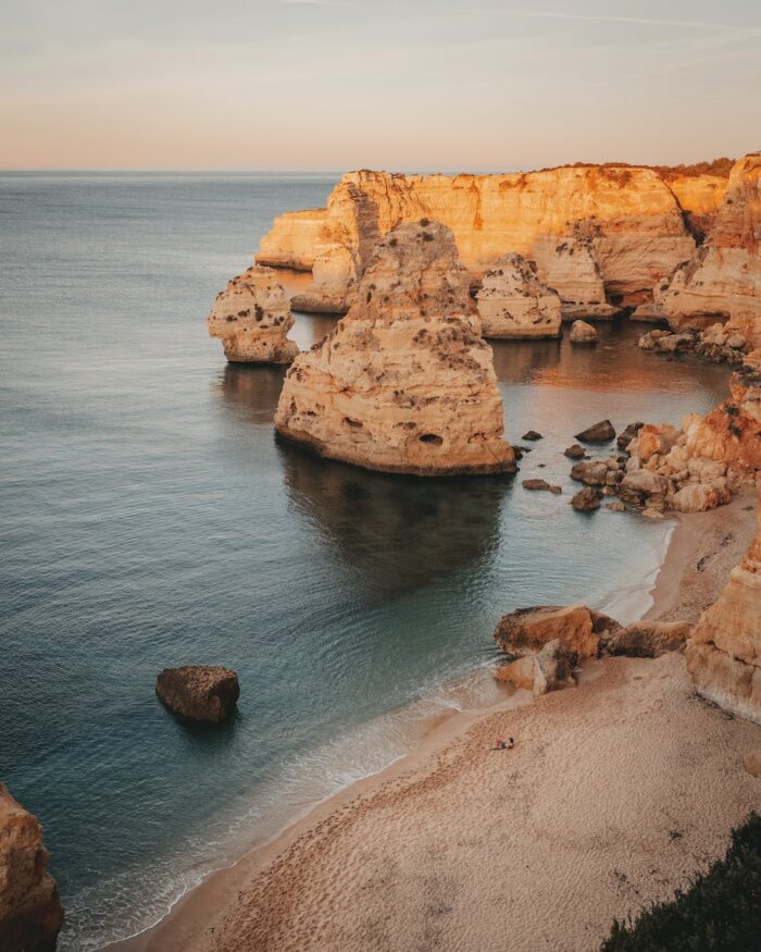 a picturesque scenery of the marinha beach