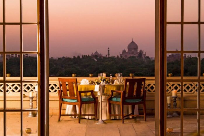 vue sur le Taj Mahal depuis l'hôtel