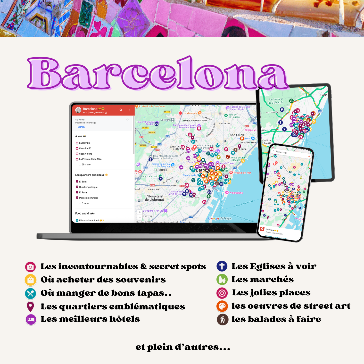 Carte Google Maps de Barcelone, Espagne : Mes Meilleures Adresses !
