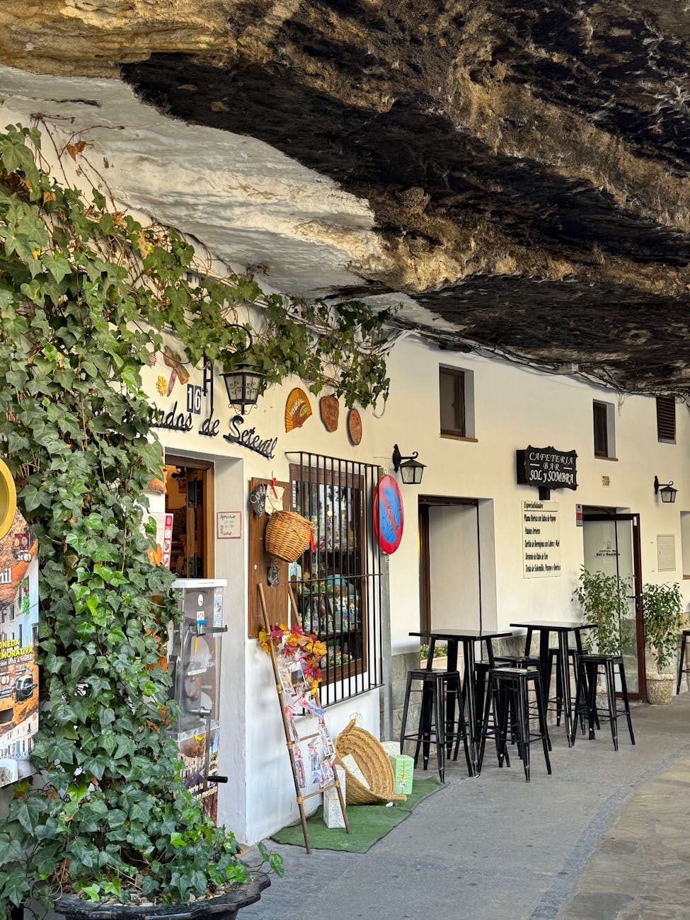 charming cafe in setenil de las bodegas